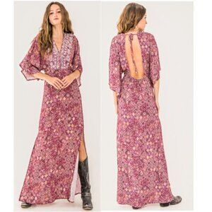 NWT En Crème Open-Back Maxi — Geometric Grace & Bohemian Fire
